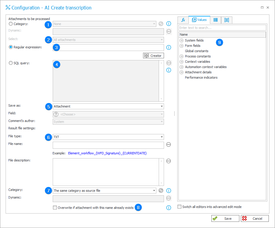 AI Create transcription