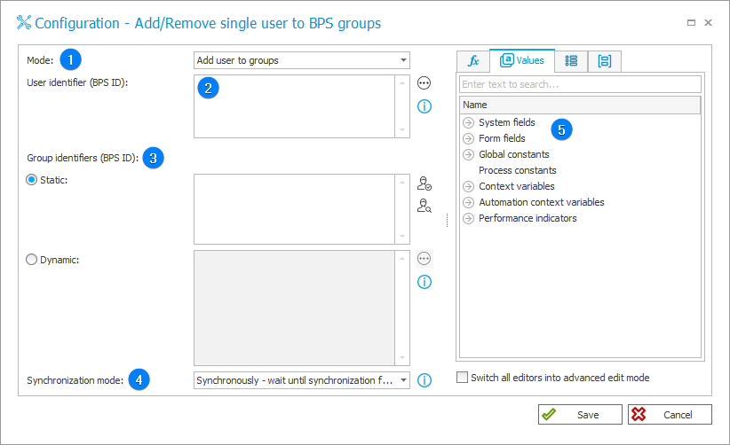 Add/Remove single user to BPS group