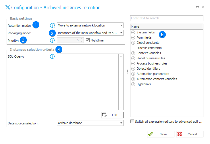 Archived instances retention