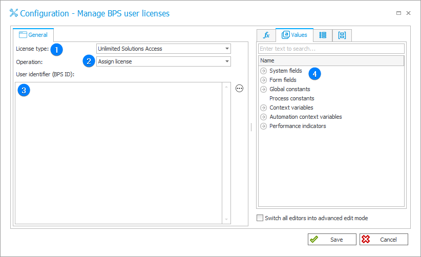 Manage BPS user licenses