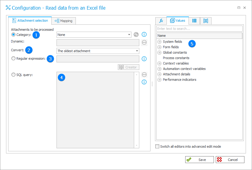 Read data from an Excel file