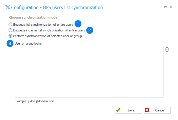 BPS users list synchronization