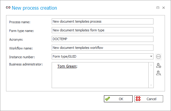 New document template process