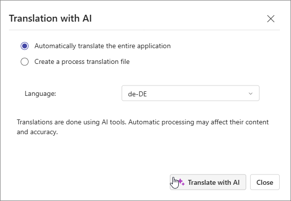 Automatically translate the entire application