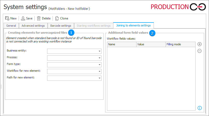 Joining to elements settings