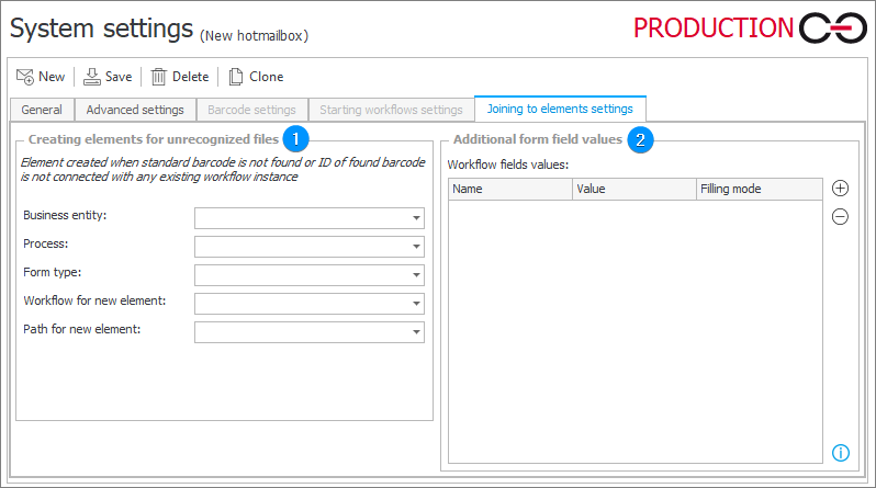 Joining to elements settings