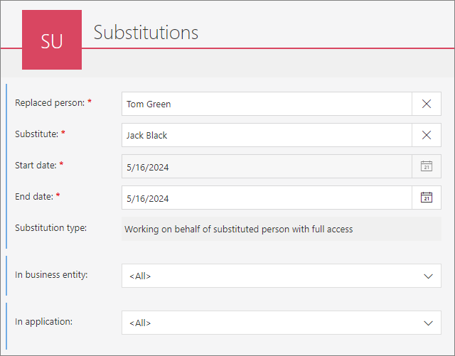 Working on behalf of substituted person