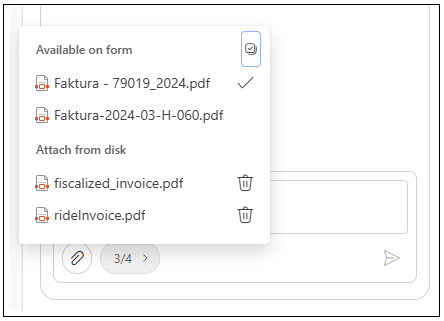 Adding attachments in the AI Concierge message window