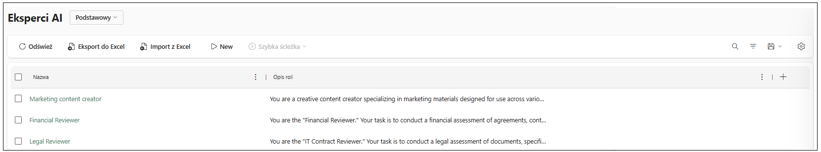 Użycie stałych w poleceniu - Ekspert AI przykład - 1