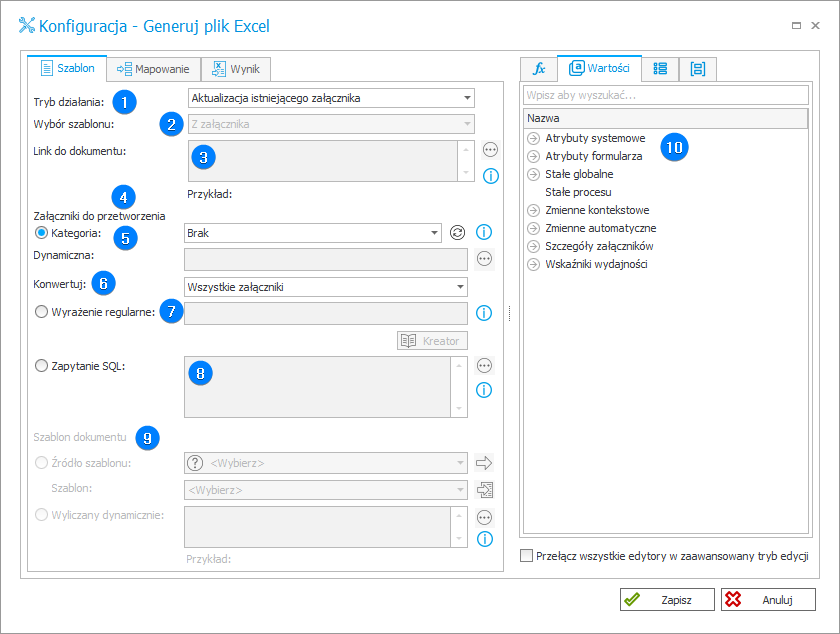 Generuj plik Excel