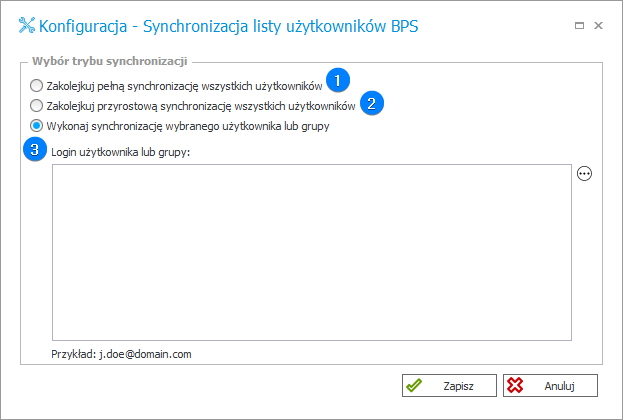 Synchronizacja listy użytkowników BPS