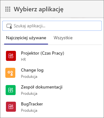 Najczęściej używane