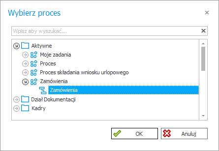 Wybierz proces