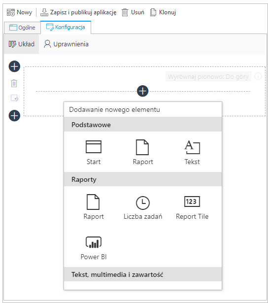 Konfiguracja dashboardu