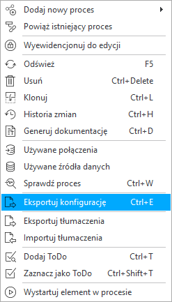 Eksportuj konfigurację