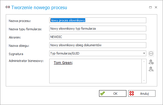 Nowy proces słownikowy