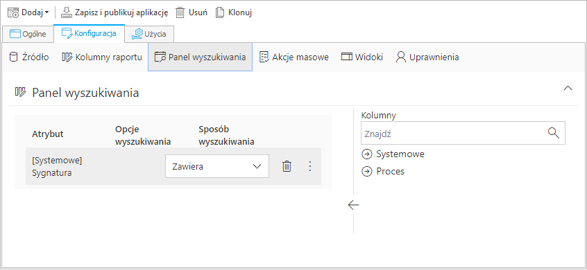 Panel wyszukiwania