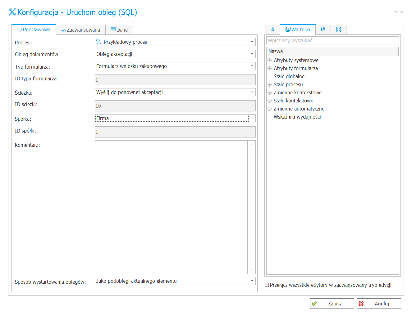Uruchom podobieg (SQL)