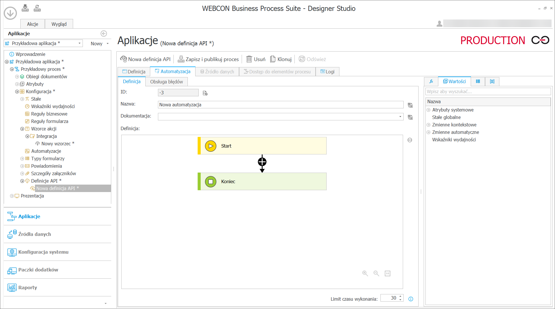Automatyzacje w definicja API